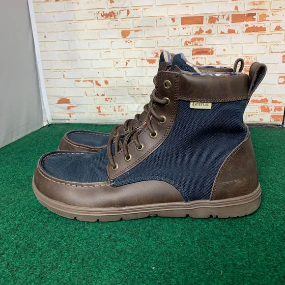 Lems Boulder Boot Mens 44 Navy Stout Minimalist Zero Drop Lightweight Hiking - Picture 9 of 14